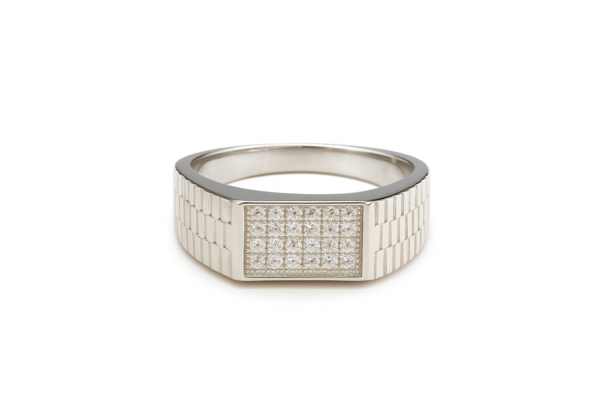 Regal Square Diamond Men’s Statement Ring