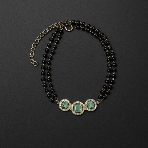 Emerald Radiance Dual-Strand Bracelet/Mangalsutra