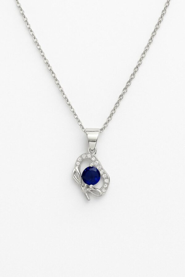 Midnight Bloom Sterling Silver Pendant Necklace