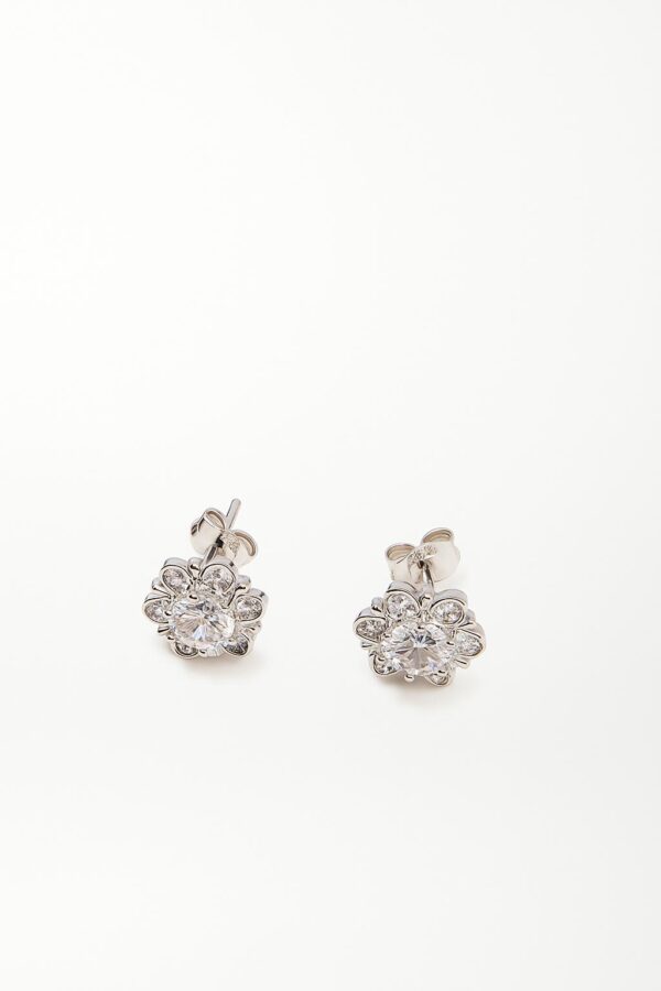 Celestia Silver Bloom Studs