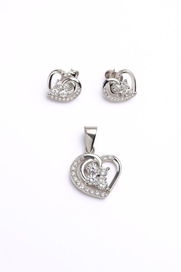 Radiant Heart Pendant & Earring Set