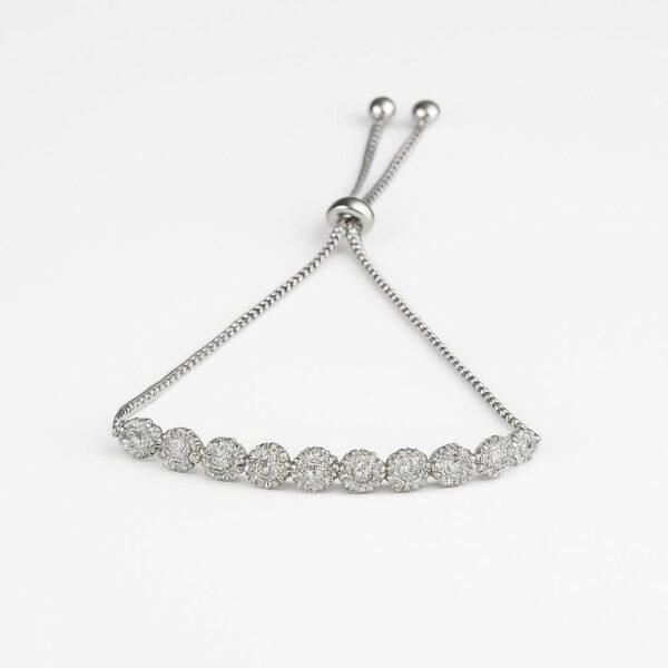 Elegant Sparkle Adjustable Silver Bracelet