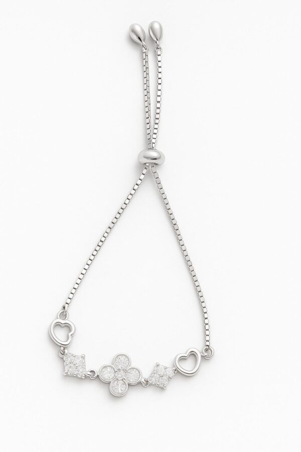 Radiant Heart & Bloom Adjustable Bracelet