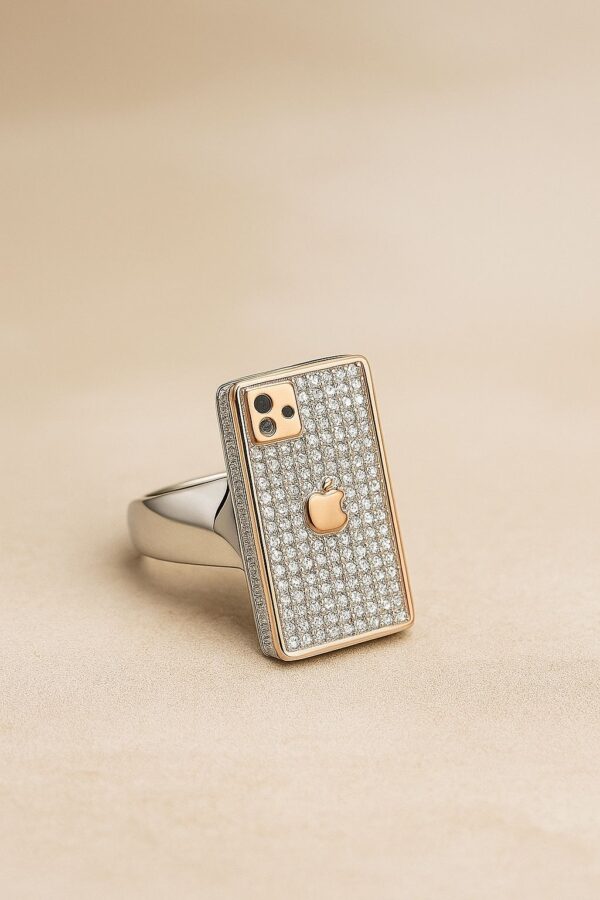 Luxury Smartphone-Inspired Silver Men’s Ring