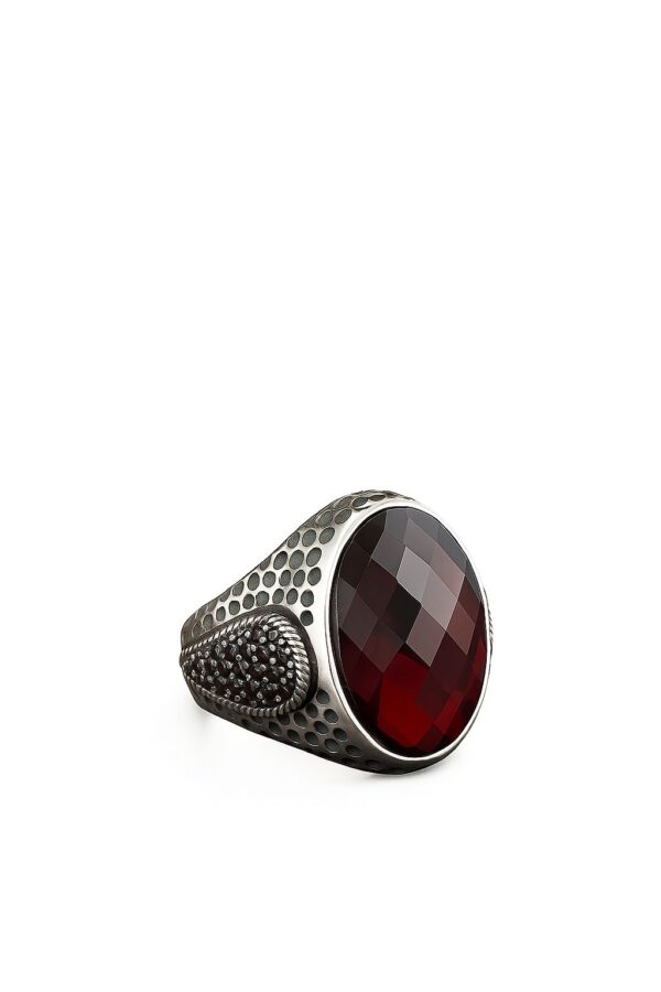 Vintage Sterling Silver Garnet Statement Ring