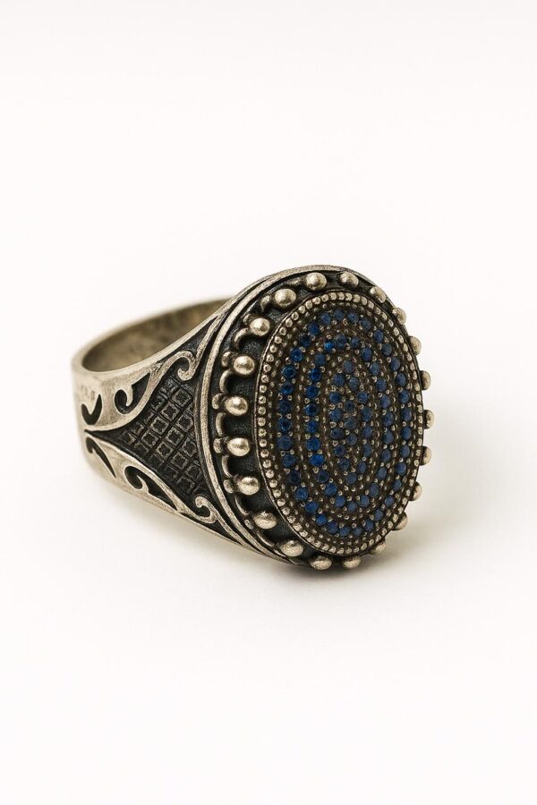 Royal Blue Stone Vintage Silver Ring