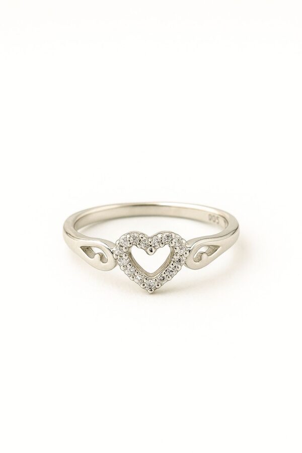 Elegant Sterling Silver Heart Ring